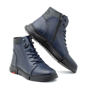 نیم بوت مردانه شمس مدل S6 رنگ سرمه ای